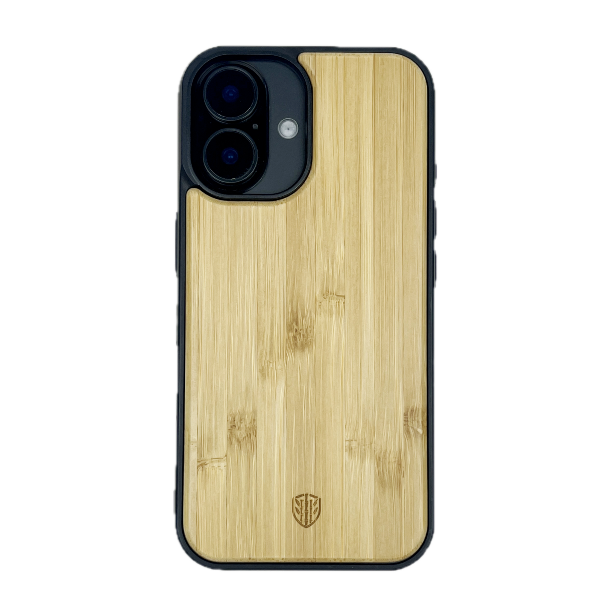 BambooGuard smartphone case with bamboo surface on a white background
